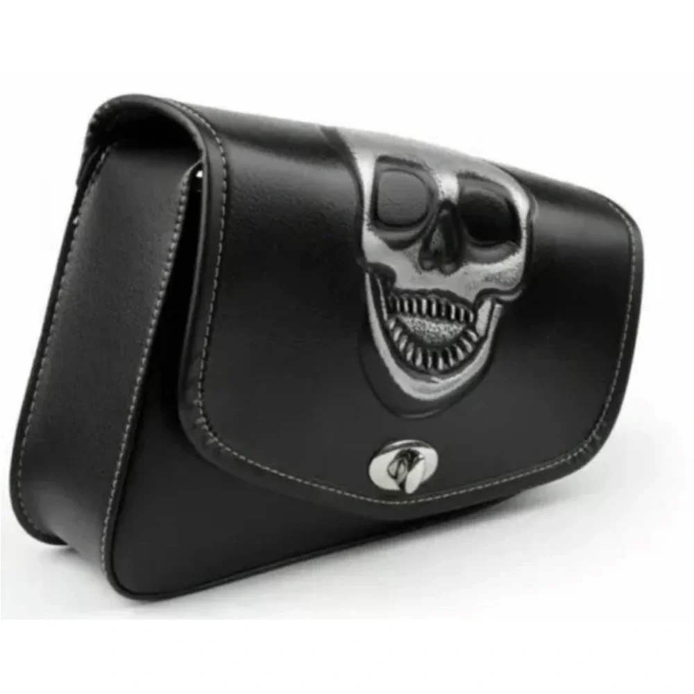 Saddle Bag Motorcycle New Skull Storage Bag Leather Fashion